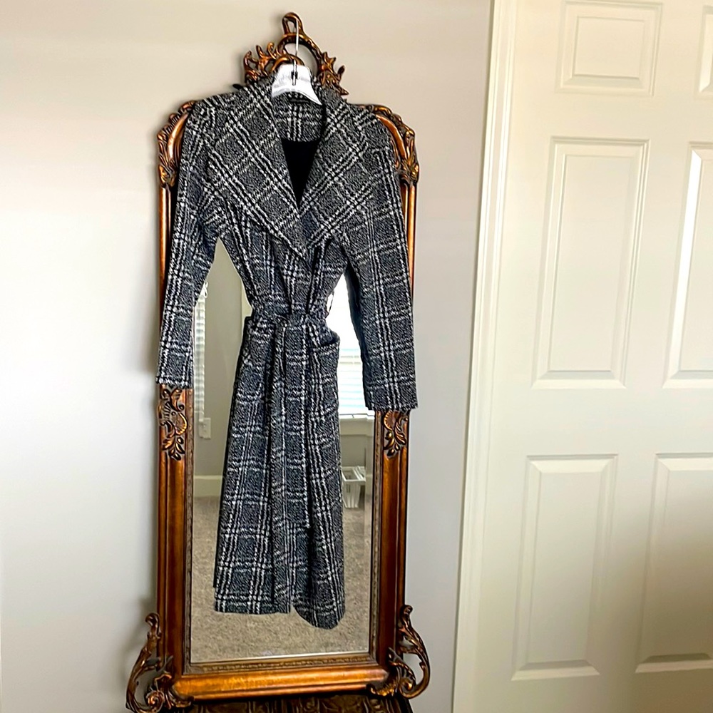 Plaid Belted Midi Coat